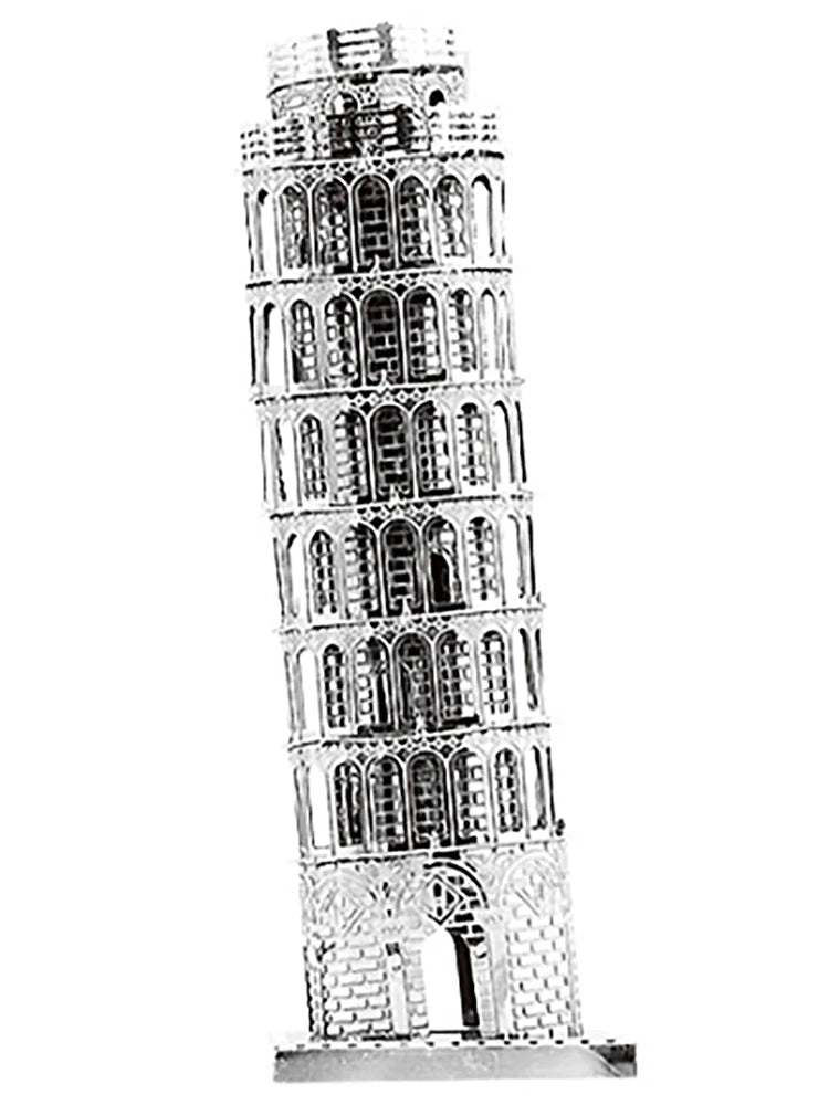 Tour penchée de Pisa, puzzle 3D en métal, kits de modèles, bricolage, découpé au Laser, jouet pour enfants