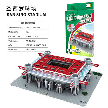 Puzzle en papier de terrain de Football 3D, bricolage, modèle de terrain de Football, jouets d'assemblage de stade de construction