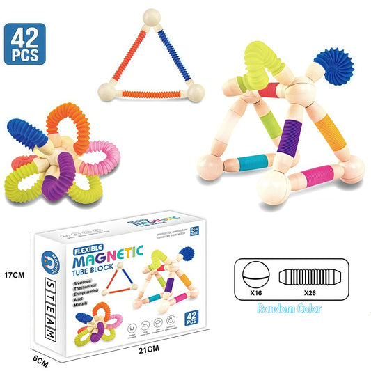 Jeu de construction magnetique 42 Pièces flexible
