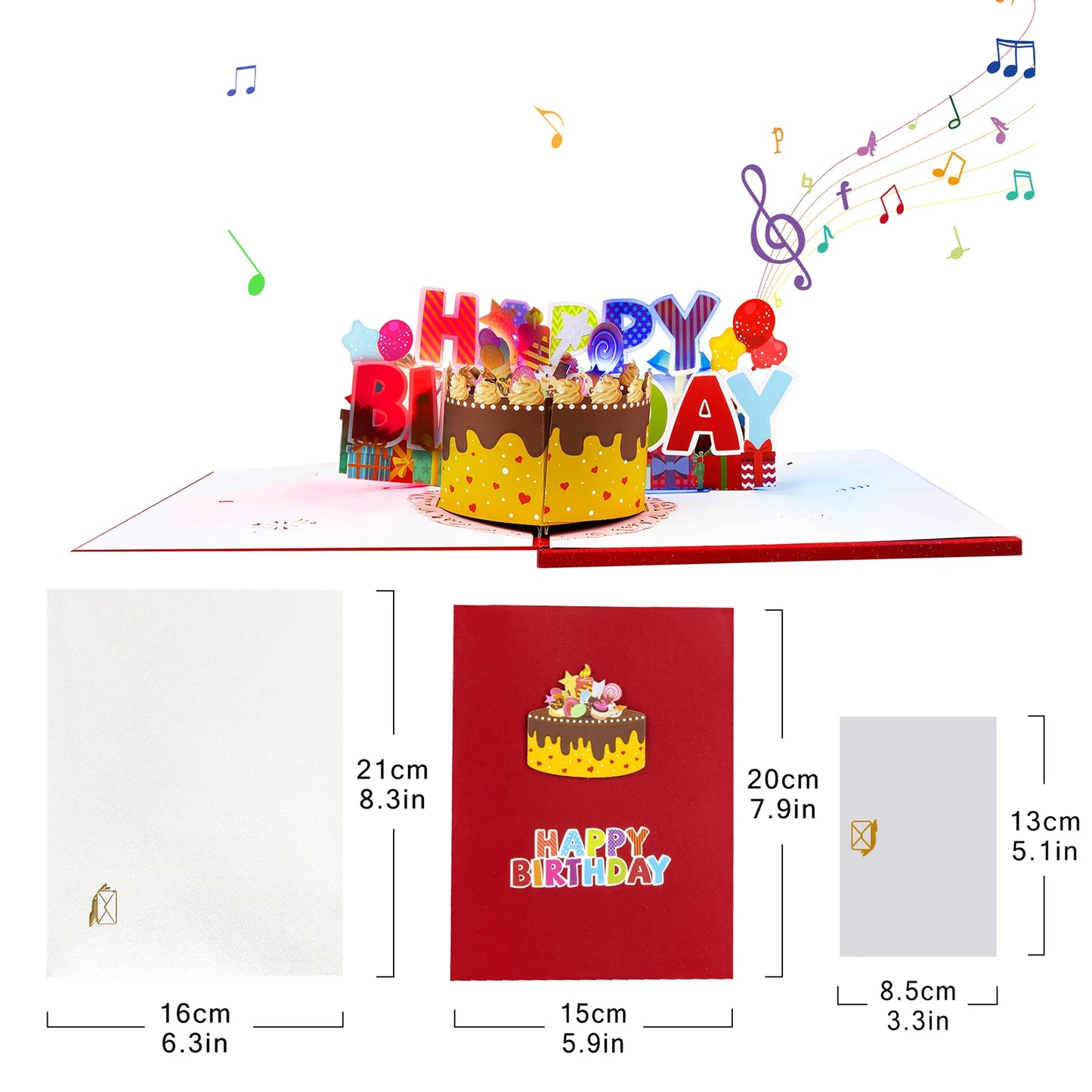 Carte pop up musicales anniversaire