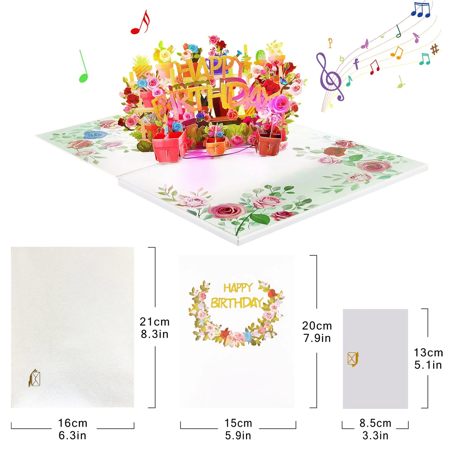 Carte pop up musicales anniversaire