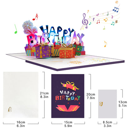 Carte pop up musicales anniversaire