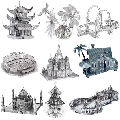 Puzzle 3D en métal, tour YueYang, cathédrale de basilice de Saint-Peter, cabine de plage, modèle d'assemblage, jouets cadeaux