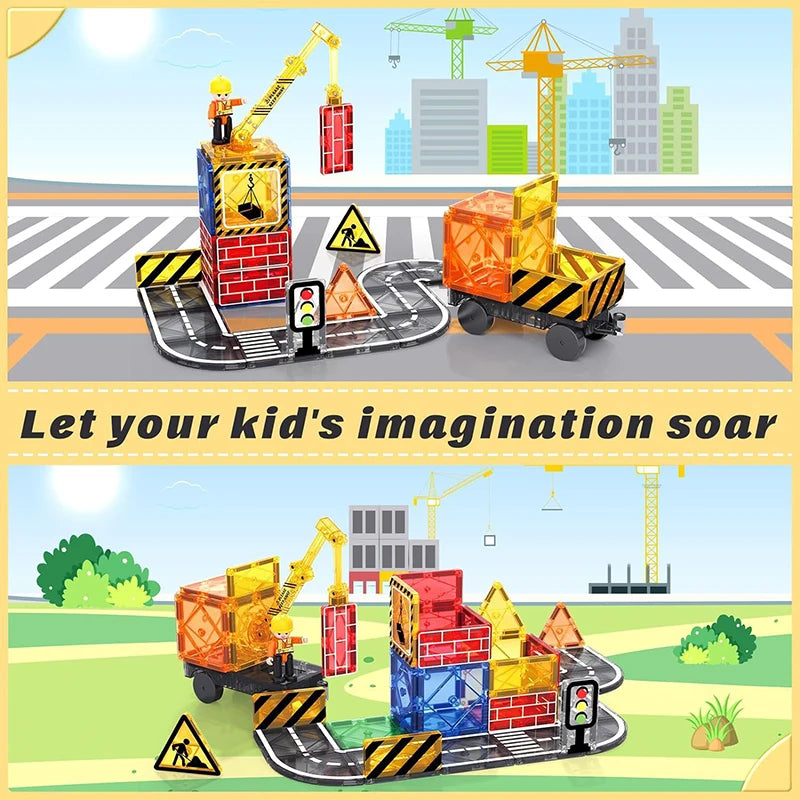 Ce jeu de construction magnétique voitures