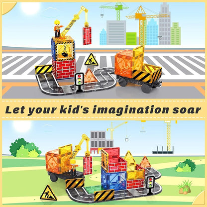 Ce jeu de construction magnétique voitures