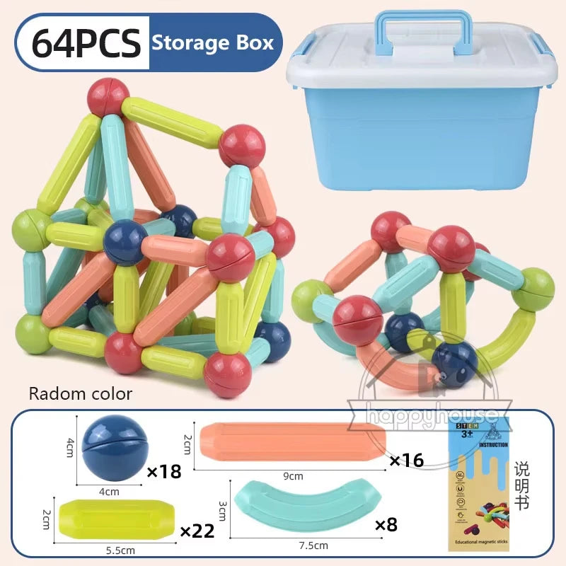 Magnetic Constructor Blocks Set Toys for Kids Magnet Stick Rod Building Blocks Montessori Educational Toys For Children Boy Girl