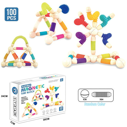 Jeu de construction magnétique 100 pièces flexibles enlever