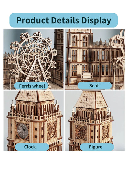Puzzle 3D en bois Big Ben, Kits de modèles, horloge de bureau, blocs de construction, cadeau créatif, décoration de maison pour la famille, cadeau de noël Unique
