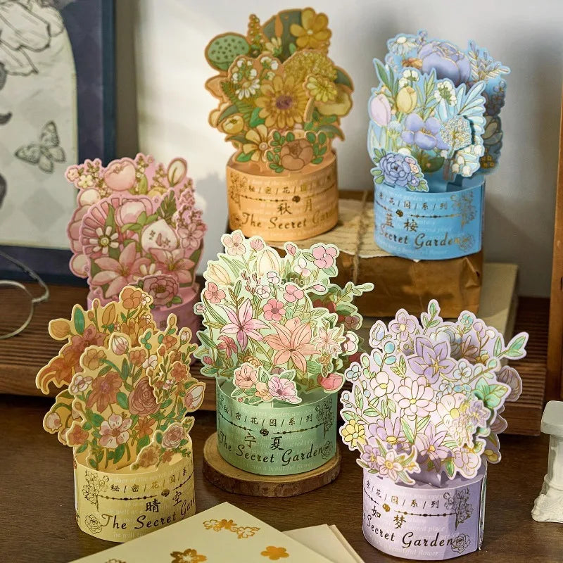 Carte postale pop up avec fleurs