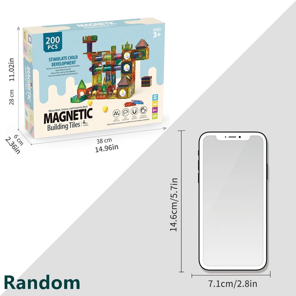 Ensemble de jouets de piste de marbre de carrelage magnétique blocs de construction éducatifs STEM pour garçons et filles âgés de 3 ans, grands cadeaux d'anniversaire de noël