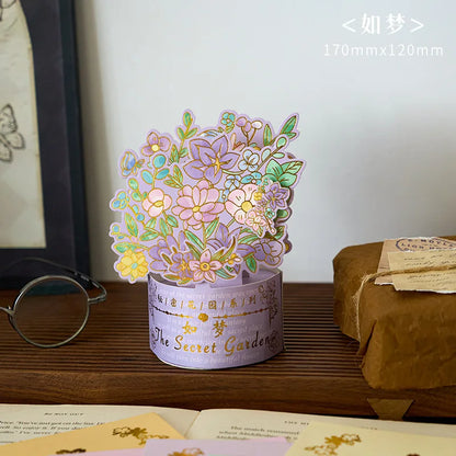 Carte postale pop up avec fleurs