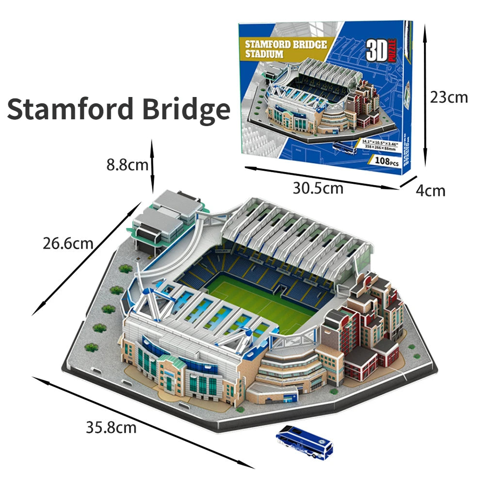 Un grand modèle de puzzle de stade en papier 3D pour les fans de football passionnés pour combattre à votre équipe à domicile