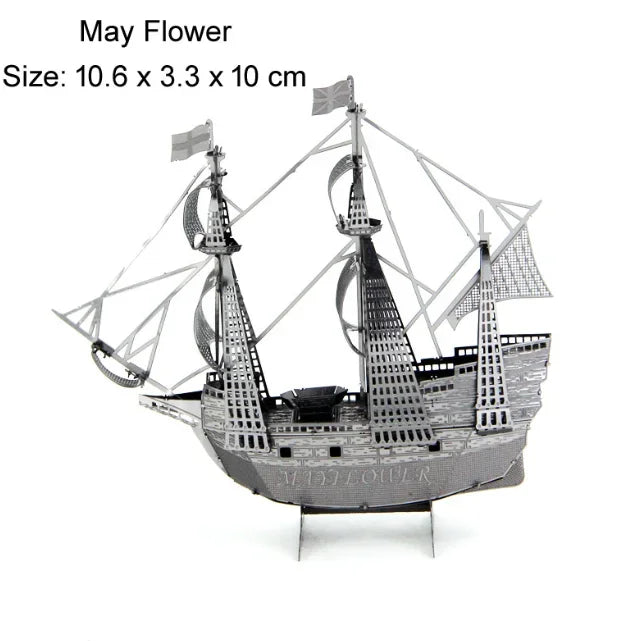 Kit de modèle de Puzzle en métal 3D, bateau, bricolage, découpé au Laser, jouet pour enfants