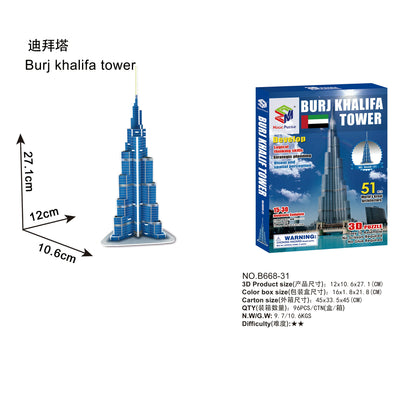 40 Style Architecture de renommée mondiale Construction 3D Puzzle modèle Construction 3D Puzzle jouets pour enfants cadeau de noël