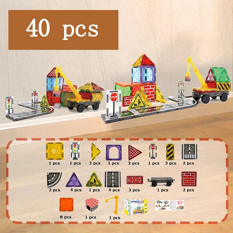 Ce jeu de construction magnétique voitures