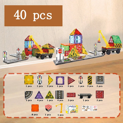 Ce jeu de construction magnétique voitures