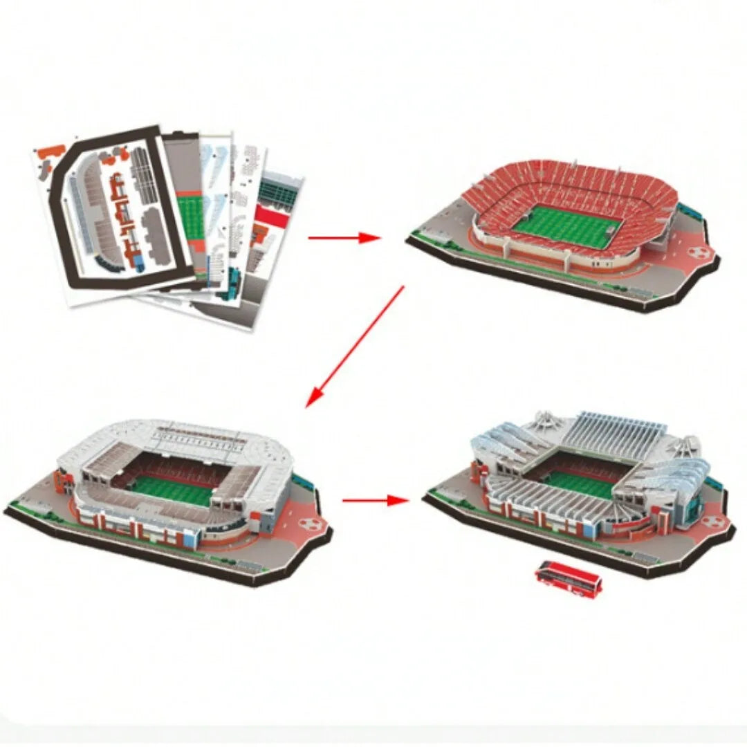 Un grand modèle de puzzle de stade en papier 3D pour les fans de football passionnés pour combattre à votre équipe à domicile