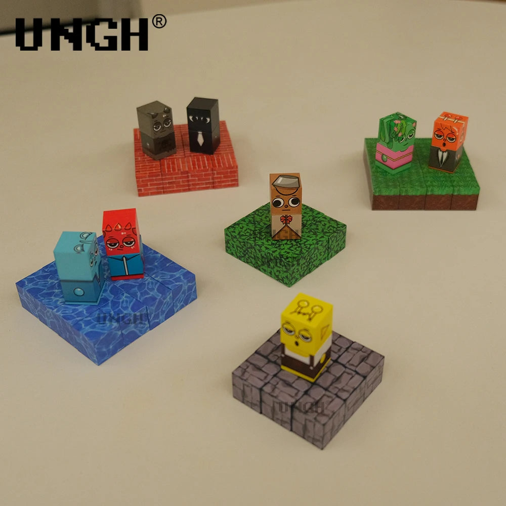 UNGH bloc magnétique figurines poupée homme bloc de Construction aimant Puzzle jouet ensemble de Construction tige Construction bricolage jouet éducatif cadeaux