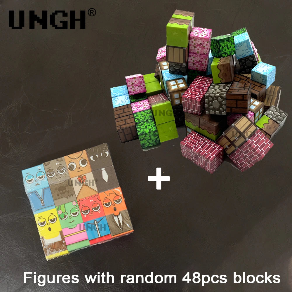 blocs de construction magnétique personnages et bioms à craft