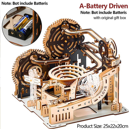 Puzzle 3D en bois, ensemble de course sur marbre, Kit de modèle de construction à assembler soi-même, moteur à vapeur, jouets éducatifs pour adultes et enfants, cadeaux d'anniversaire