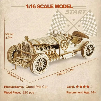 Puzzle en bois de voiture 3D, modèle à l'échelle, Kit de modèle de bricolage, cadeau artisanal, décoration de la maison, Kit de modèle mécanique, jouet de construction, anniversaire/Chri