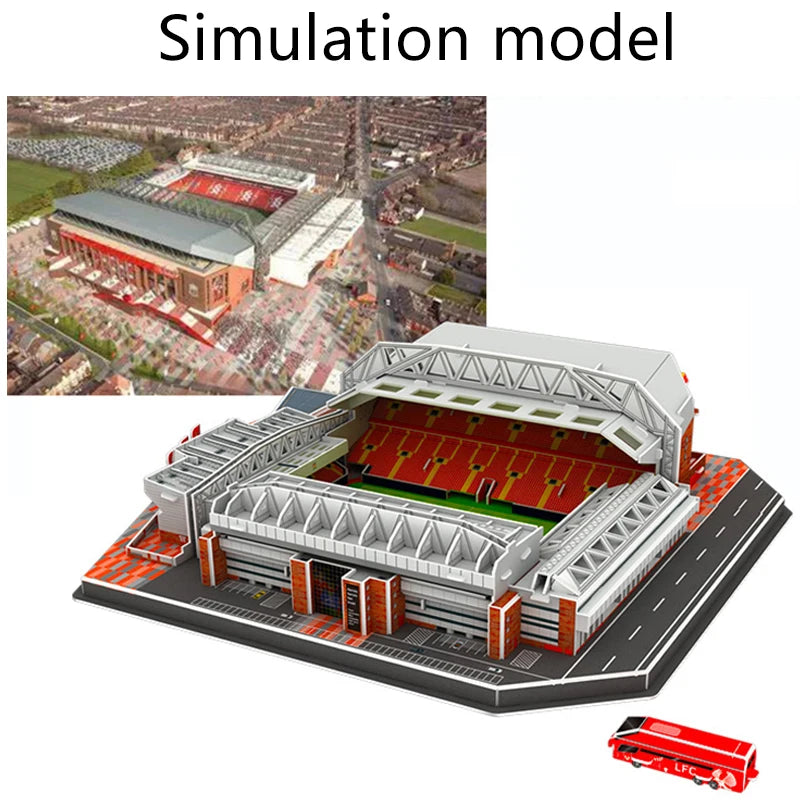 Jouets de Puzzle 3D pour enfants, simulation de terrain de Football, modèle de construction en papier, éducation précoce, capacité pratique, cadeaux pour fans de Football TMZ