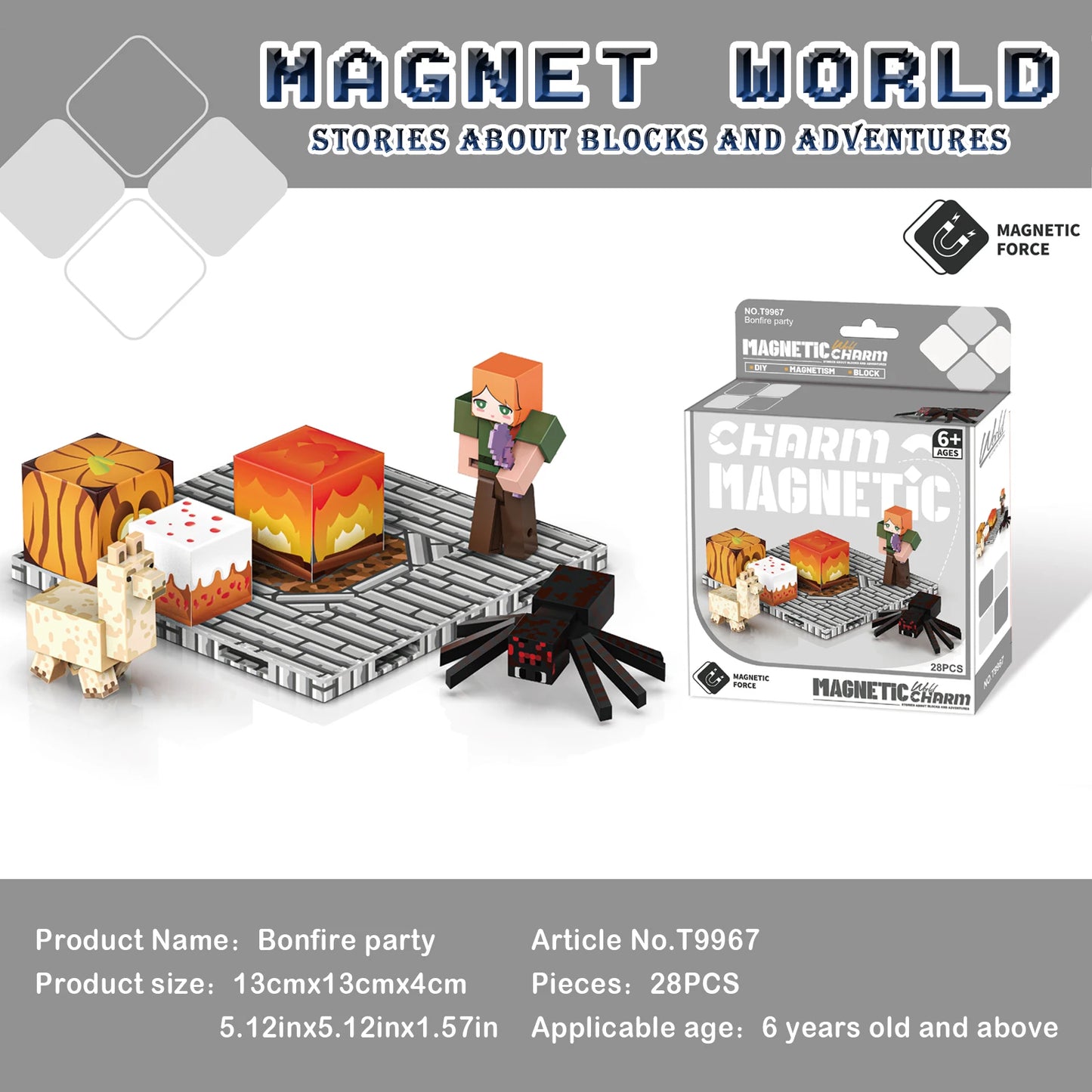 Bloc de construction magnétique