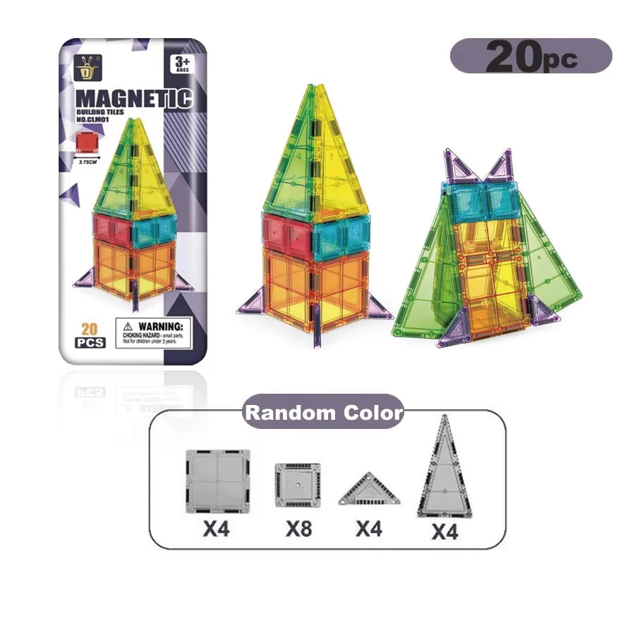 Jeu de construction magnétique avec boite de transport