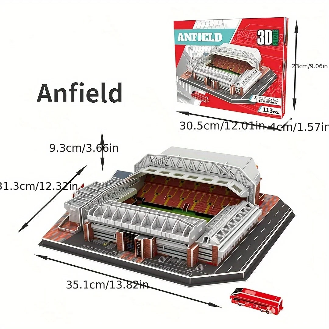 Un grand modèle de puzzle de stade en papier 3D pour les fans de football passionnés pour combattre à votre équipe à domicile