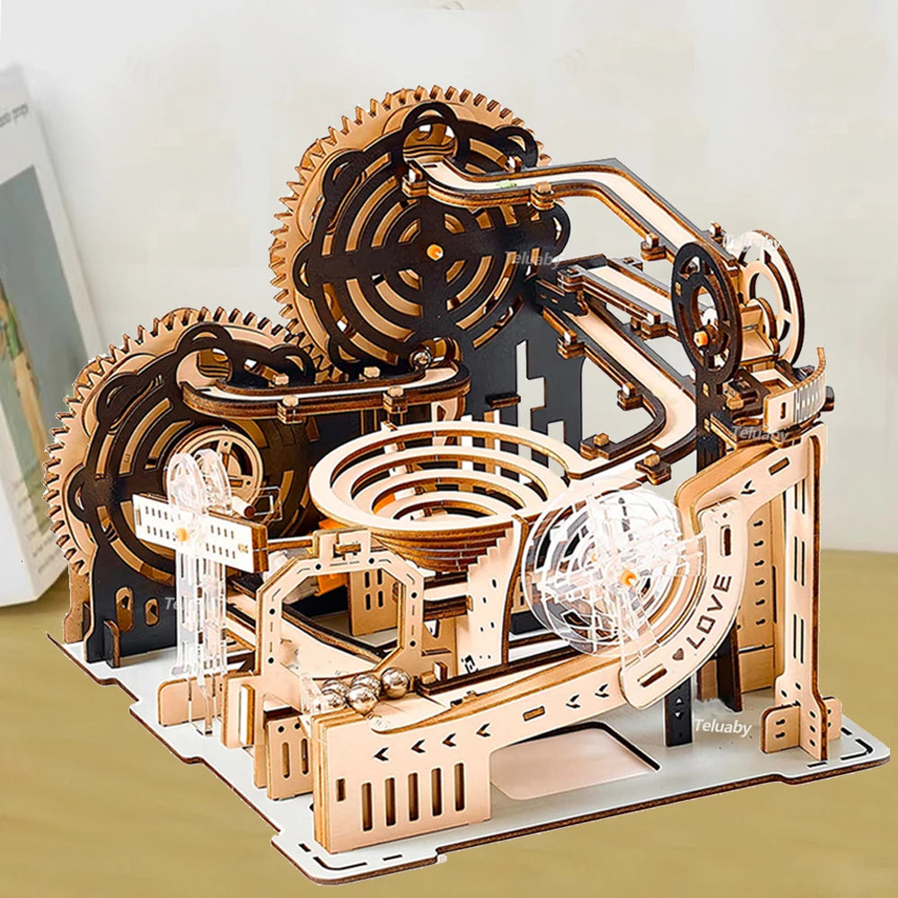 Puzzle 3D en bois, ensemble de course sur marbre, Kit de modèle de construction à assembler soi-même, moteur à vapeur, jouets éducatifs pour adultes et enfants, cadeaux d'anniversaire