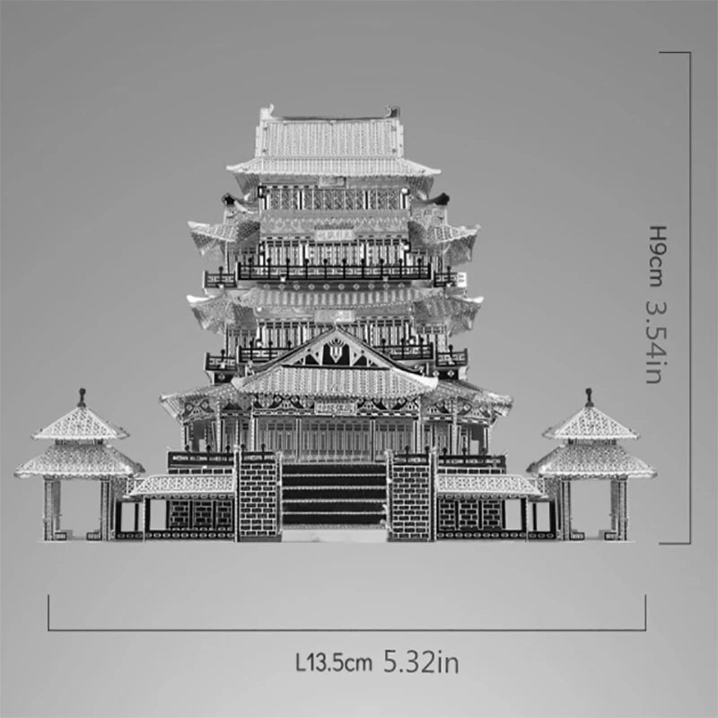 Tengwang pavillon 3D Puzzles en métal pour adultes bricolage Kits de modèles Mecha blocs Kit de modèle de chasse casse-tête Puzzle Fidget jouets