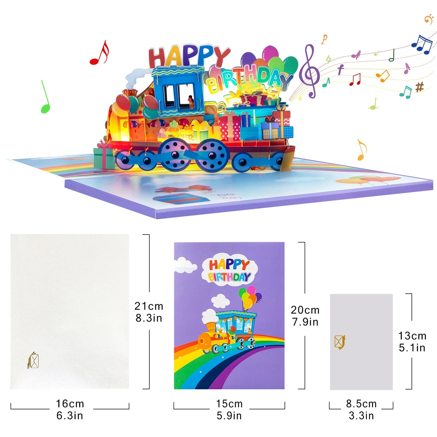 Carte pop up musicales anniversaire