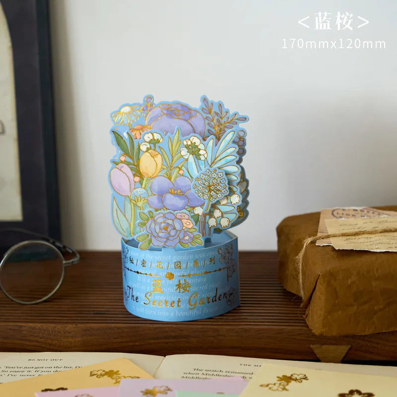 Carte postale pop up avec fleurs