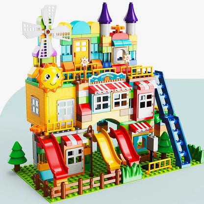 178 pièces/269 pièces course de marbre grande taille bloc blocs de construction entonnoir blocs coulissants bricolage éducatif grande brique jouet pour enfants cadeau