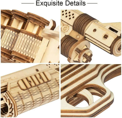 Robotime Rokr Corsac M60 pistolet jouet 3D Puzzle en bois Kit de modèle de construction mécanique pour enfants 14 ans cadeau de noël