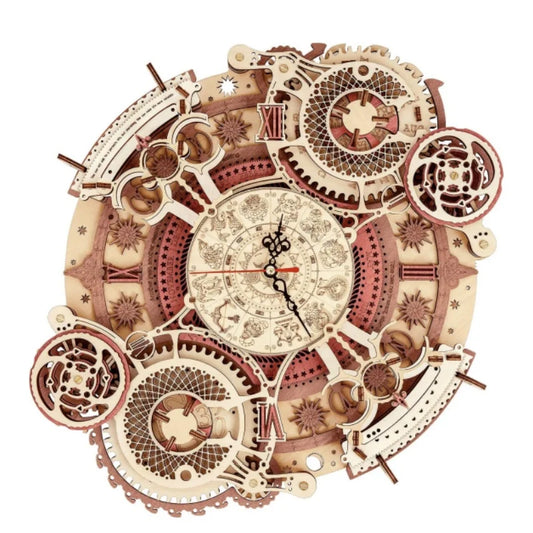 Robotime Horloge murale Puzzle 3D en bois Ensemble en bois Kits de construction mécaniques Jeu de puzzle en bois Cadeau pour enfants Meilleur cadeau de Noël