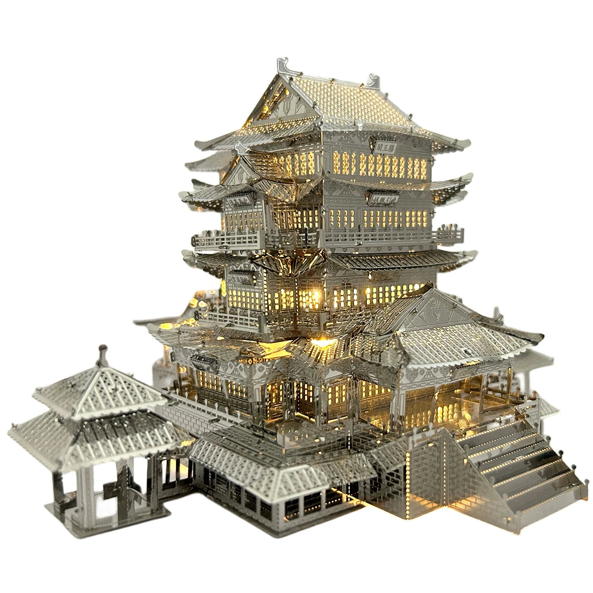 Tengwang pavillon 3D Puzzles en métal pour adultes bricolage Kits de modèles Mecha blocs Kit de modèle de chasse casse-tête Puzzle Fidget jouets