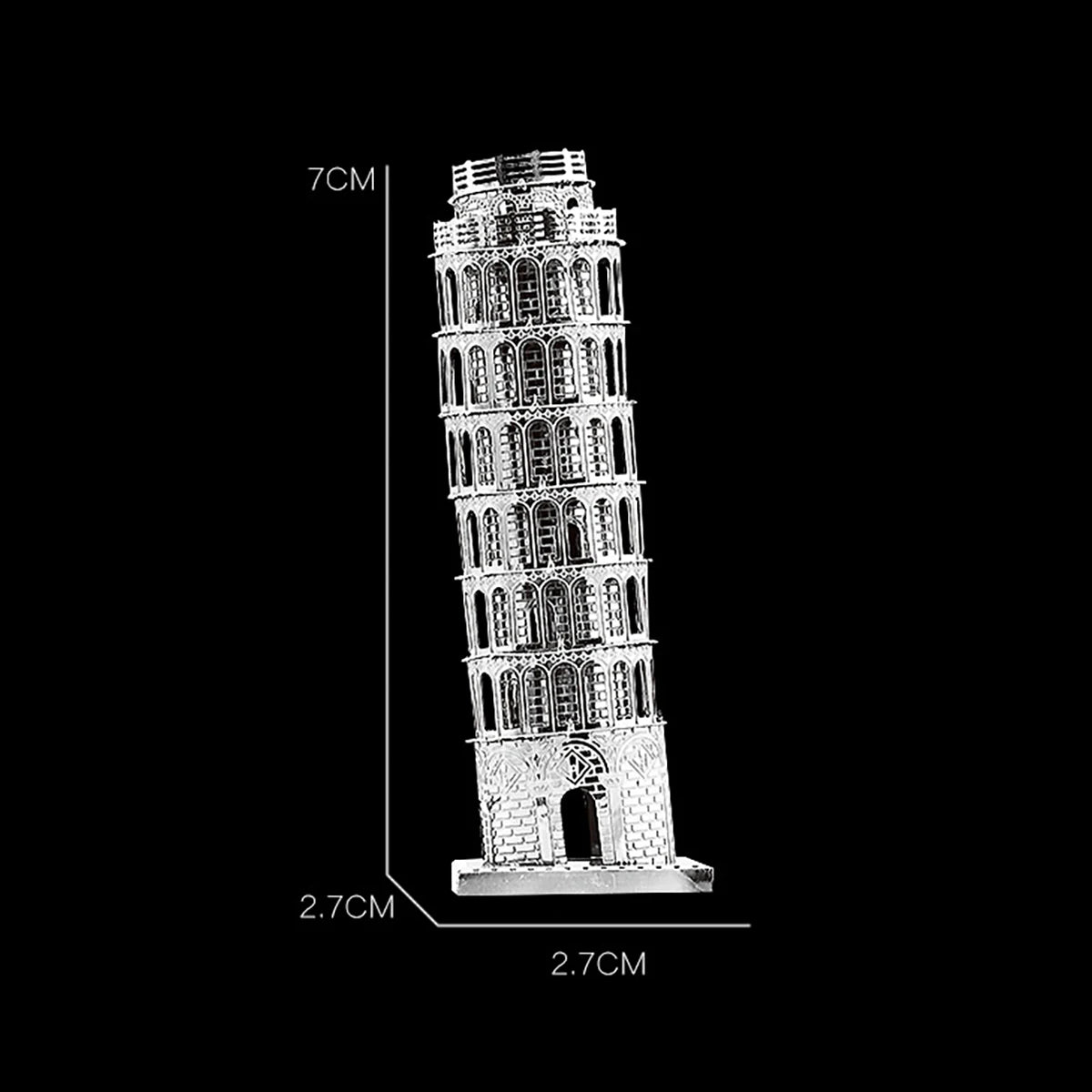Tour penchée de Pisa, puzzle 3D en métal, kits de modèles, bricolage, découpé au Laser, jouet pour enfants