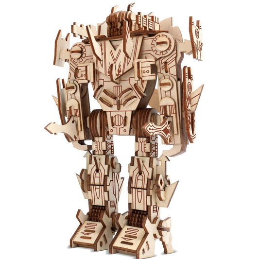 Robot en bois 3D stéréo point Puzzle bricolage modèle fait à la main jouets pour garçons adultes cadeaux créatifs décoration de la maison Science-Fiction