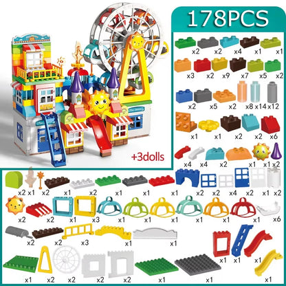 178 pièces/269 pièces course de marbre grande taille bloc blocs de construction entonnoir blocs coulissants bricolage éducatif grande brique jouet pour enfants cadeau