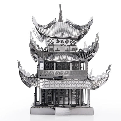 Puzzle 3D en métal, tour Yue Yang, Architecture classique chinoise, Kits de modèles d'assemblage, bricolage, découpé au Laser, jouet pour enfants et adultes