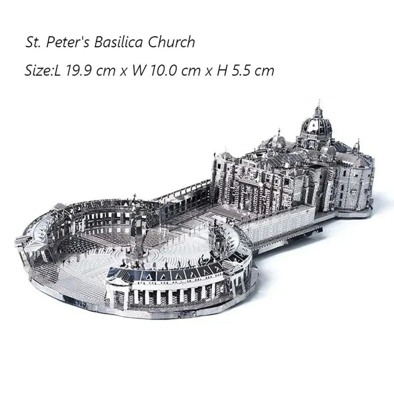 Puzzle 3D en métal, tour YueYang, cathédrale de basilice de Saint-Peter, cabine de plage, modèle d'assemblage, jouets cadeaux