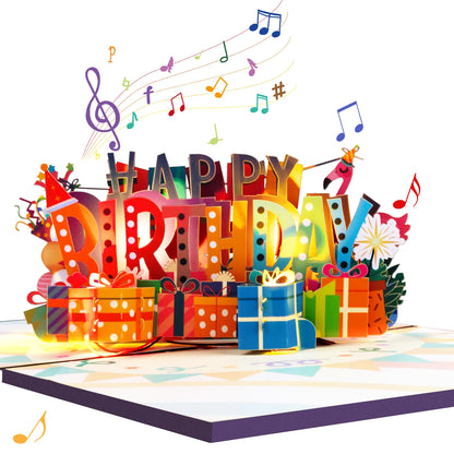 Carte pop up musicales anniversaire