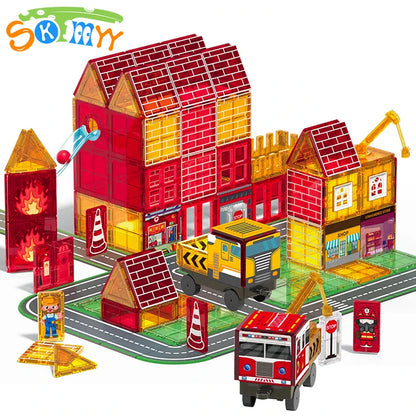 Jeu construction magnétique pompier