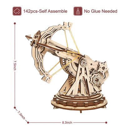 Siege Onager modèle d'échelle de Puzzle en bois de voiture 3D, Kit de modèle de bricolage, cadeau artisanal, décoration de la maison, Kit de modèle mécanique, jouet de construction