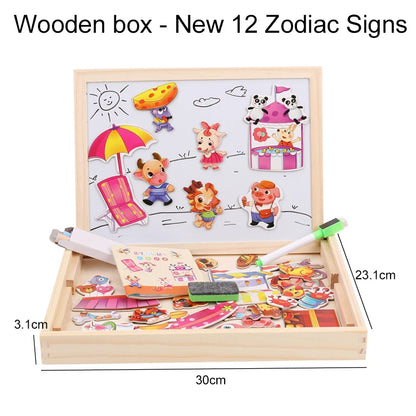 Planche à dessin multifonction pour enfants, Puzzle d'écriture, Attraction magnétique, tableau noir, jouets éducatifs d'apprentissage pour enfants, cadeaux TMZ