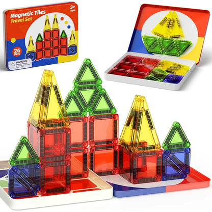 Jeu de construction magnétique avec boite de transport