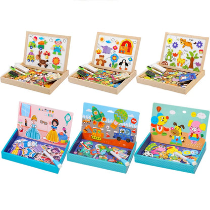Planche à dessin multifonction pour enfants, Puzzle d'écriture, Attraction magnétique, tableau noir, jouets éducatifs d'apprentissage pour enfants, cadeaux TMZ