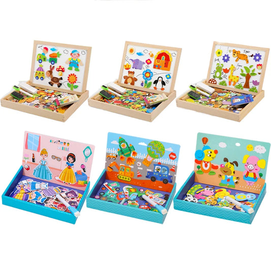 Planche à dessin multifonction pour enfants, Puzzle d'écriture, Attraction magnétique, tableau noir, jouets éducatifs d'apprentissage pour enfants, cadeaux TMZ