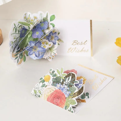 Carte postale pop up fleurs